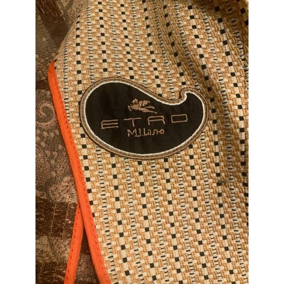 Etro Tan Floral & Paisley Jacquard Blazer W/ Notch Collar, Size 12 (US) 46 (IT) - Picture 9 of 10